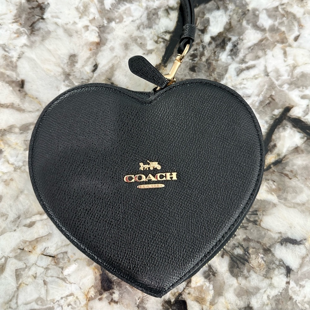 Coach Black Heart Wristlet
